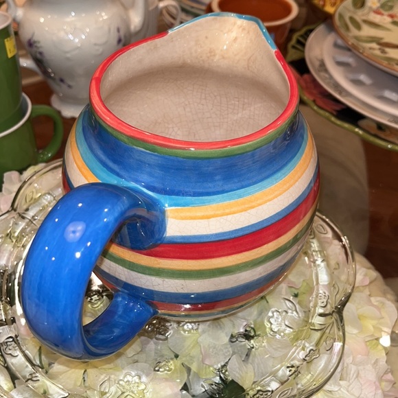 Beautiful Multi Color Porcelain Pitcher 7” 🌸 Great condition! - Picture 3 of 5